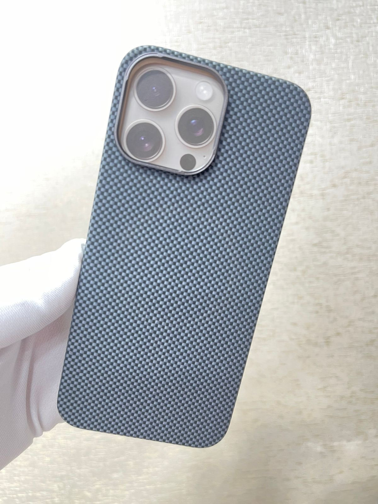 Carbon fiber design case light blue dotted structure