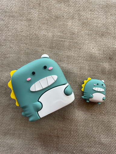 [Ne-Store-012025-043] Silicone Charger Case Cover with 360-degree Full Protection Suitable for Samsung Galaxy 25W Type C Power Adapter Charger Cover (Teal Dinosaur)